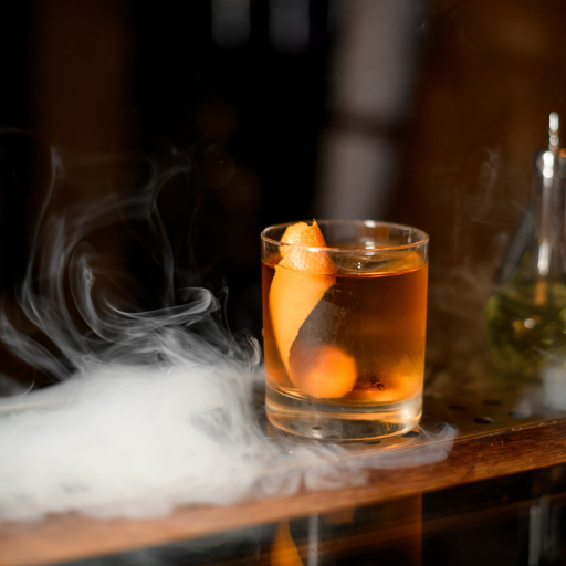 Scotch Whisky cocktail surrounded by smoke