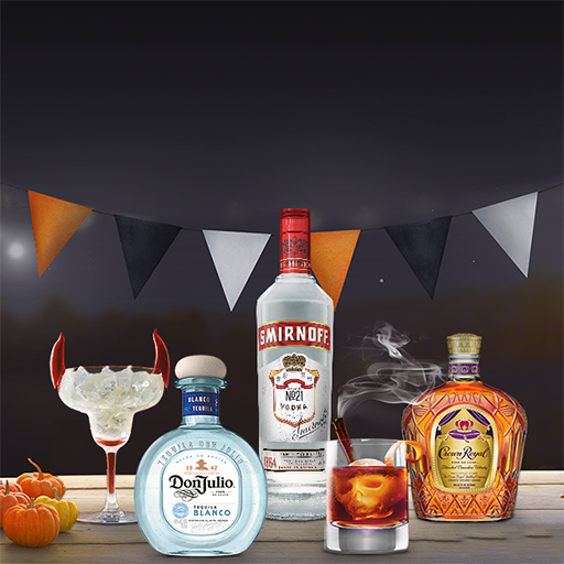 Halloween decorations with cocktails