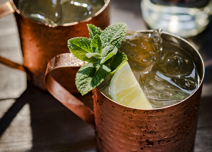 vodka moscow mule cocktails in mule cup