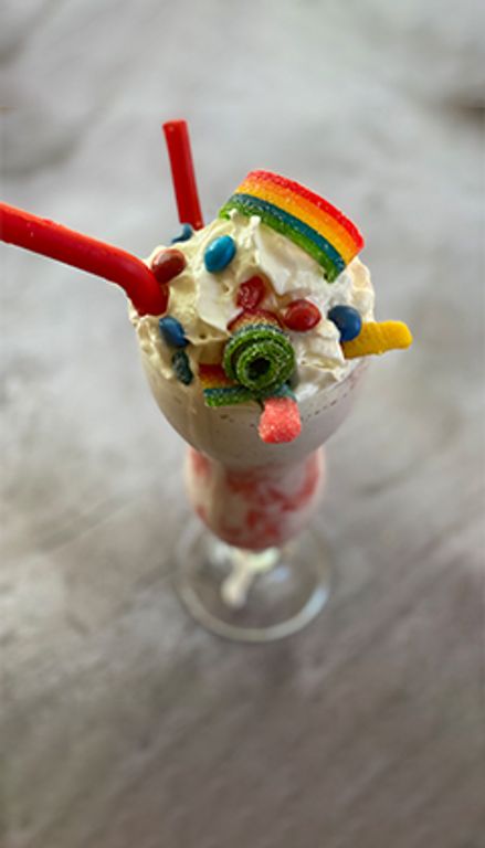 Adult milkshake with festive garnish