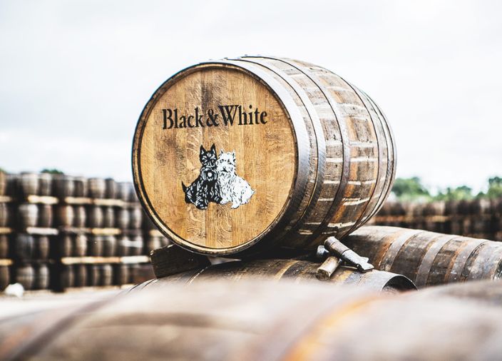 Black and White whisky cask