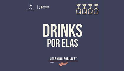Printscreen da capa da tool "drinks por elas" 