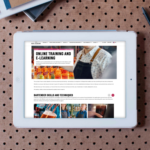 English eLearning on tablet