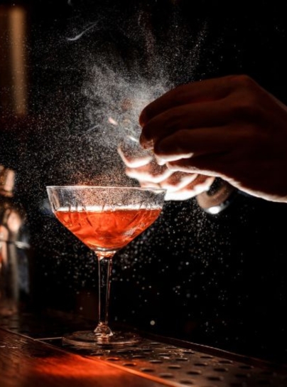 Bartender preparing a cocktail