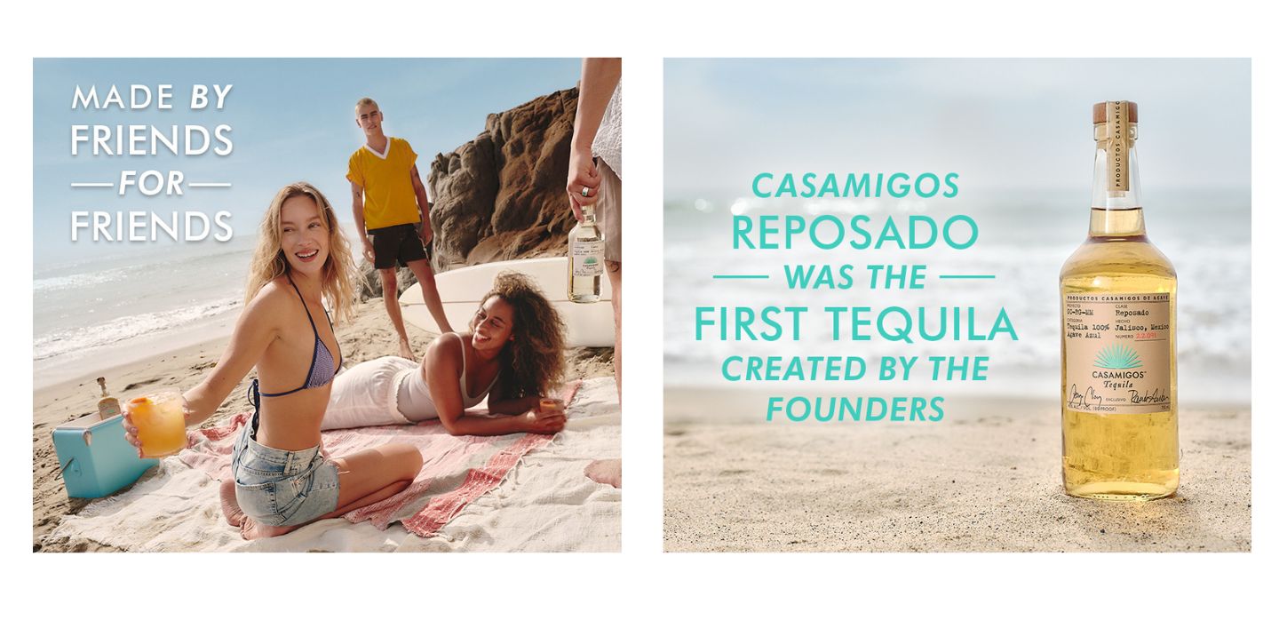 Casamigos bottle and people on the beach