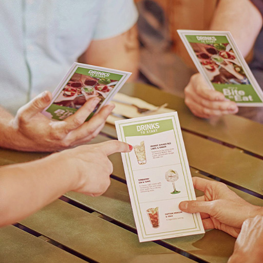 Customers holding menus