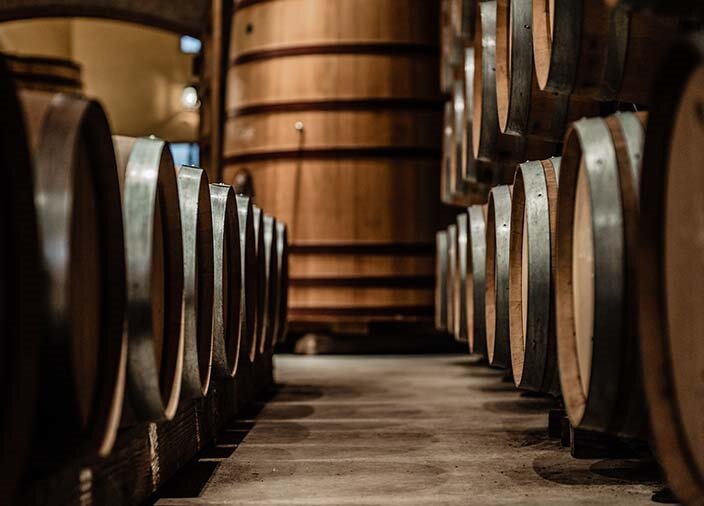 Barrels either side of a clear path