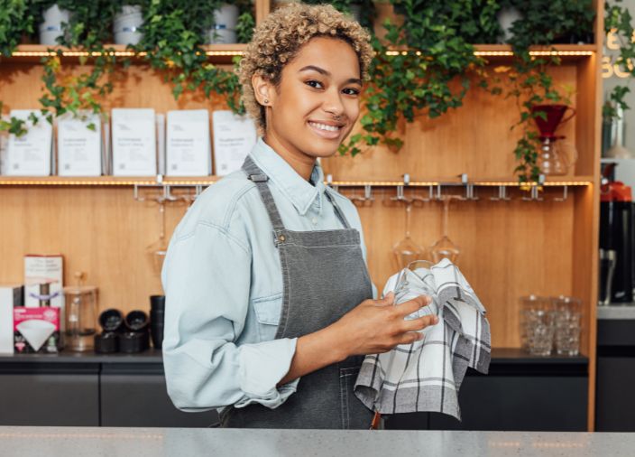 bartender smiling