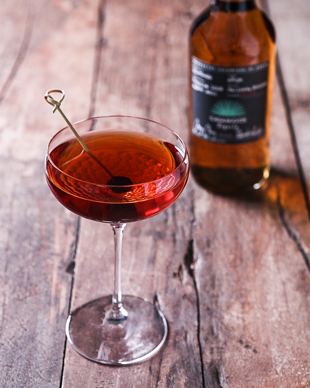 Casamigos bottle with cocktail