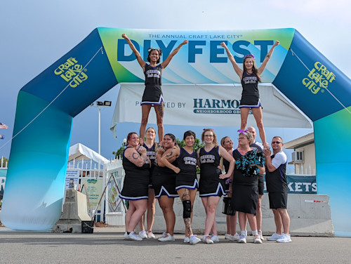 Stunting in front of DYI fest banner
