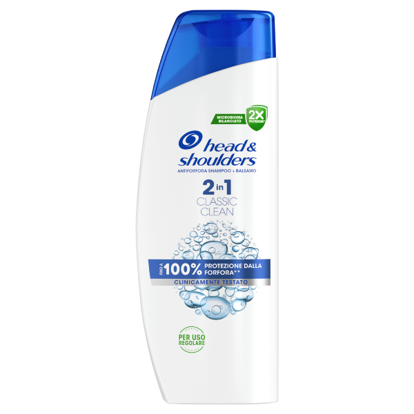 flacone shampoo e balsamo antiforfora 2 in 1 head & shoulders classic clean