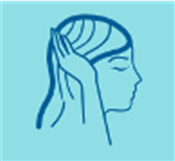 icona donna che porta i capelli lunghi dietro l’orecchio
