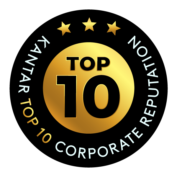 Top 10 in the Kantar Corporate Reputation Index