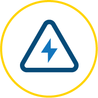 Icon of a hazard sign (equipment breakdown)