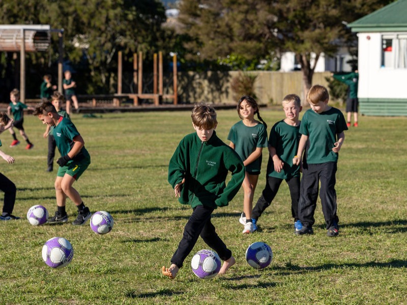 Children playing sports.