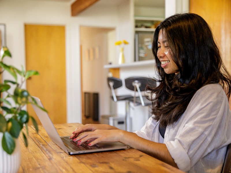 A first home buyer doing research on a property she's interested in.