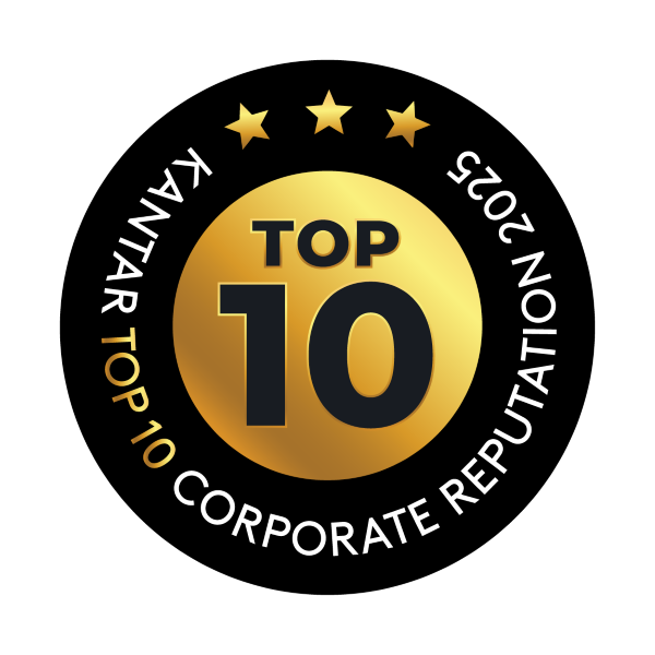 Kantar Top 10 Corporate Reputation badge