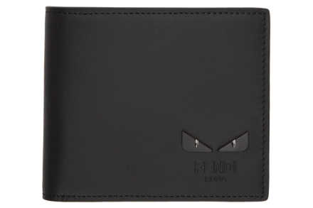 FENDI Monster Black Leather Bifold Wallet