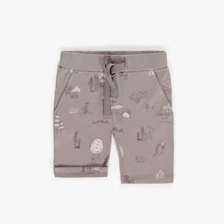 grey patterned shorts in French terry, child