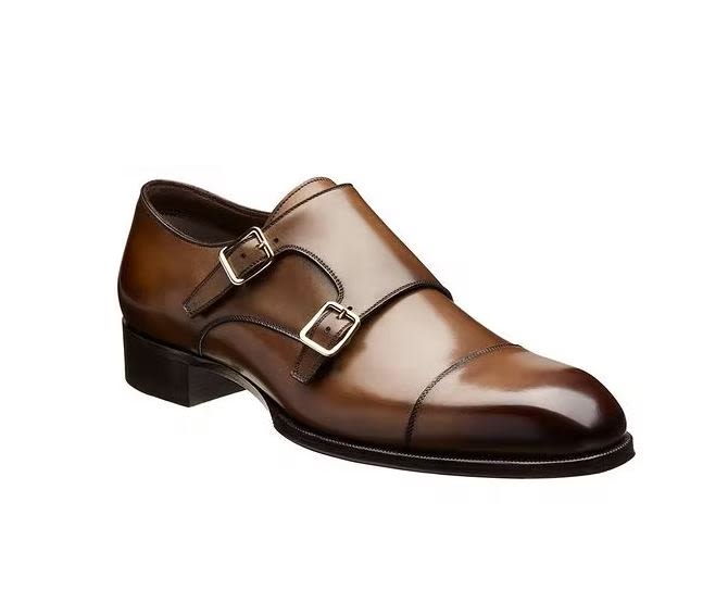 Tom Ford Elkan Double Monk Leather Loafer