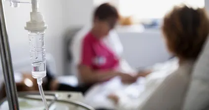 A patient receives an infusion