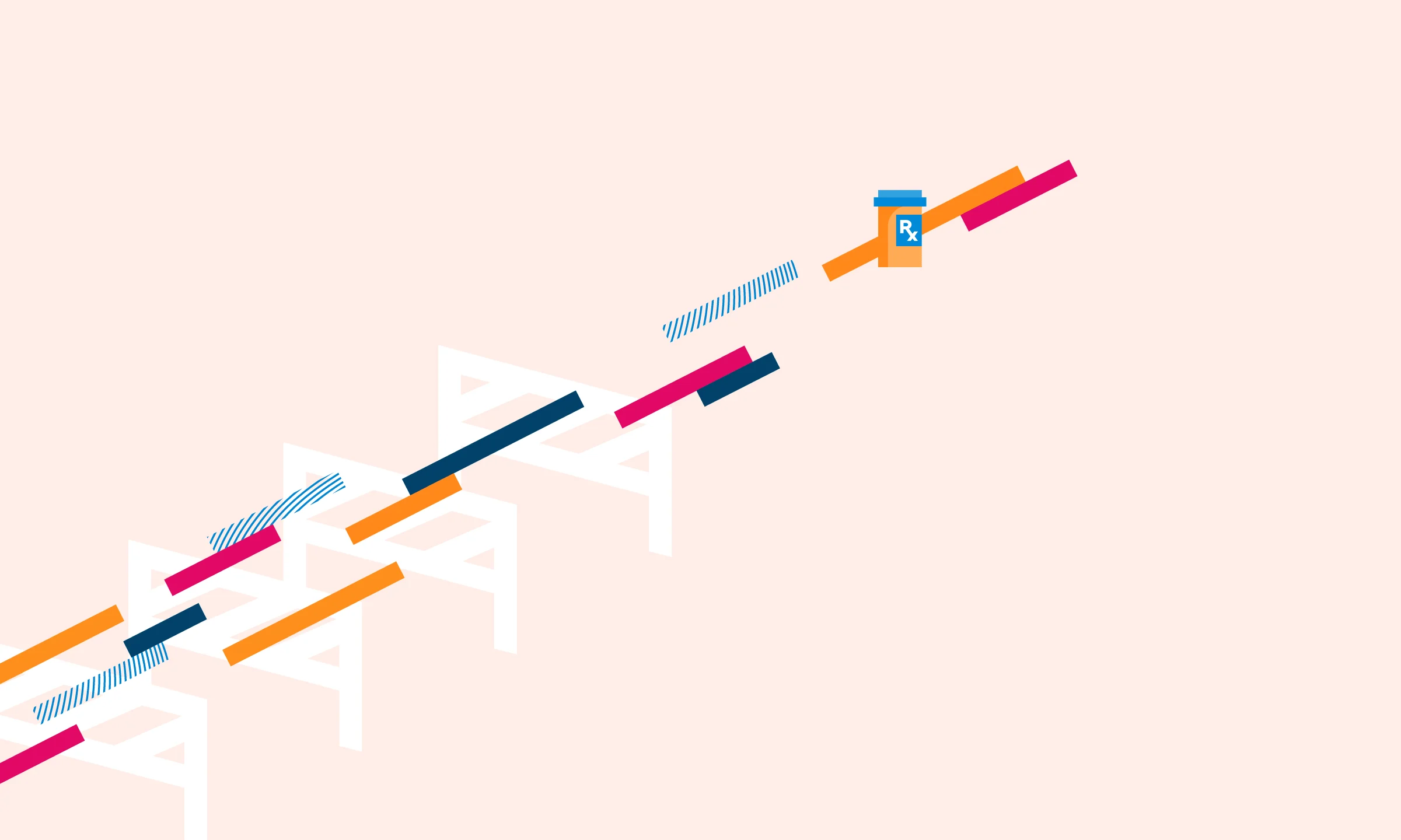 Image showing the hurdles a patient might have to get over in order to get their prescription.