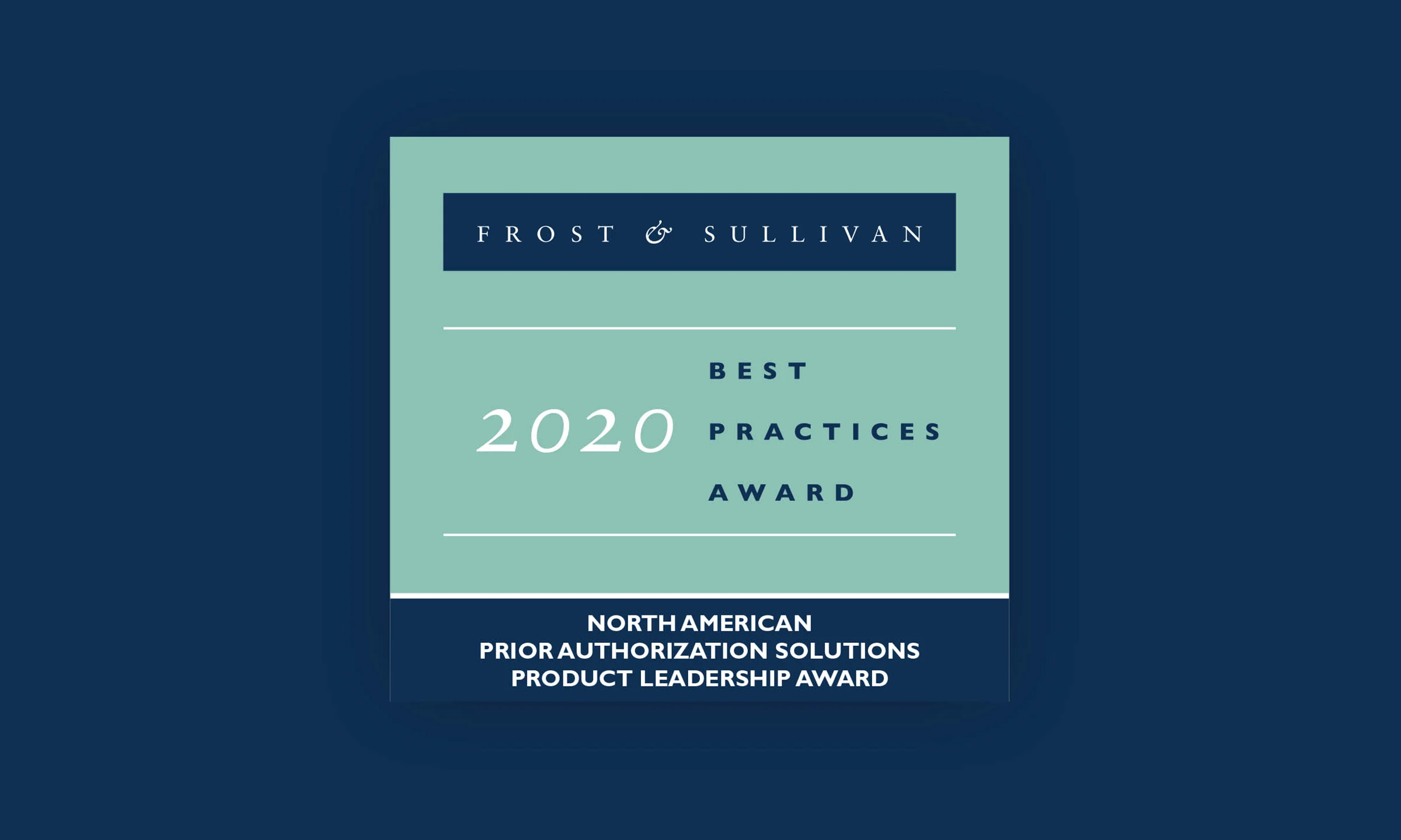 A graphic of the Frost & Sullivan award logo badge.