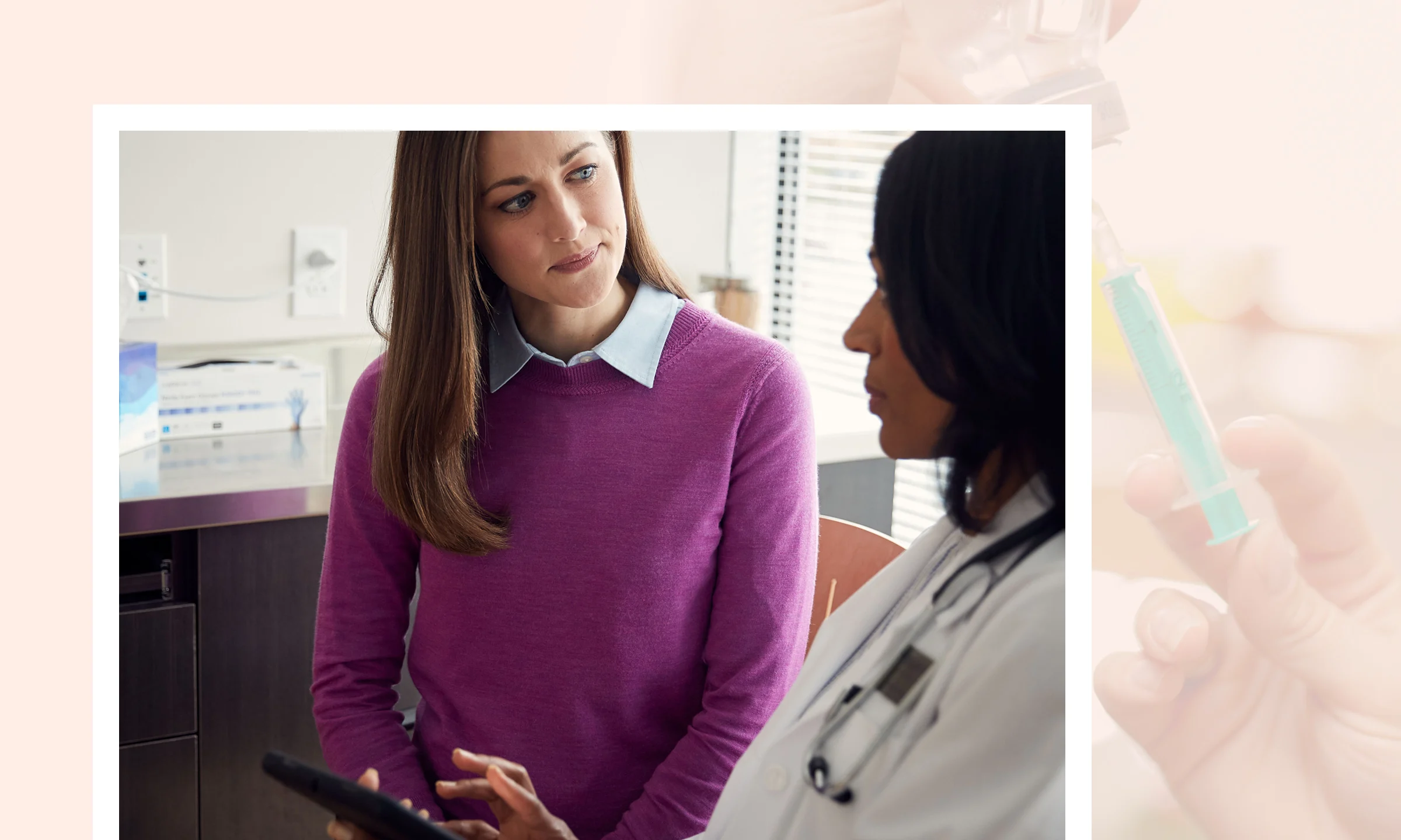 Woman talking with her doctor