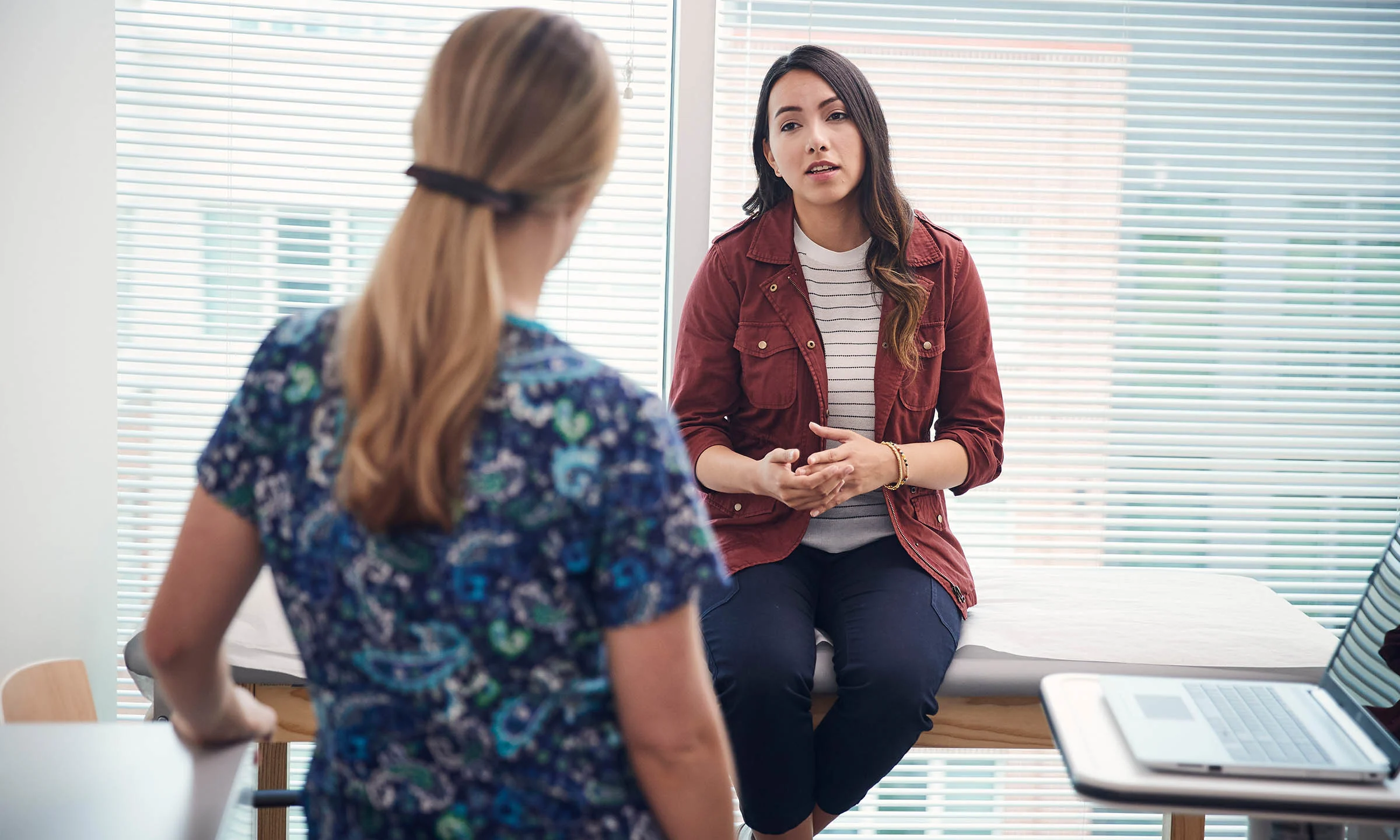 Nurse talking to a patient