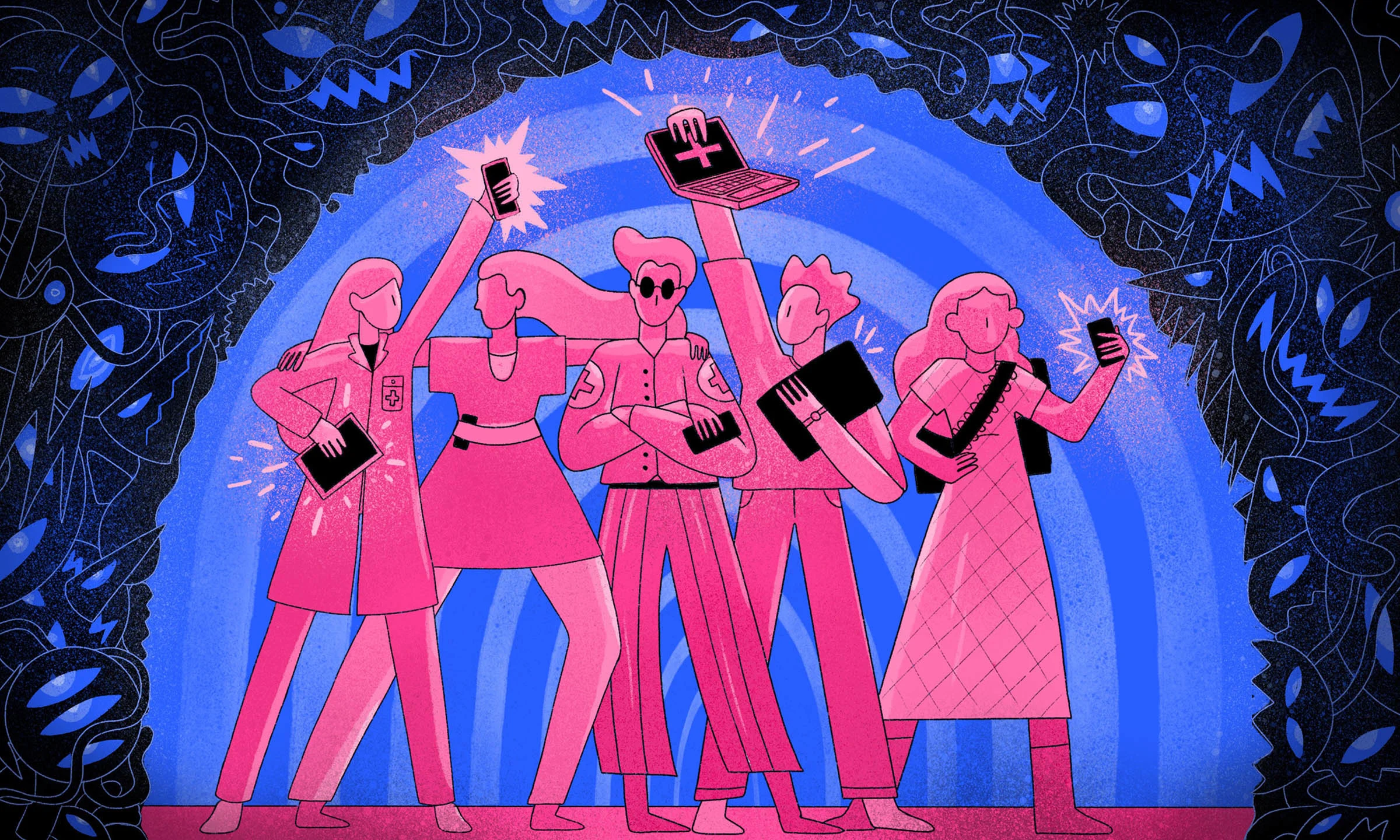 People holding technology