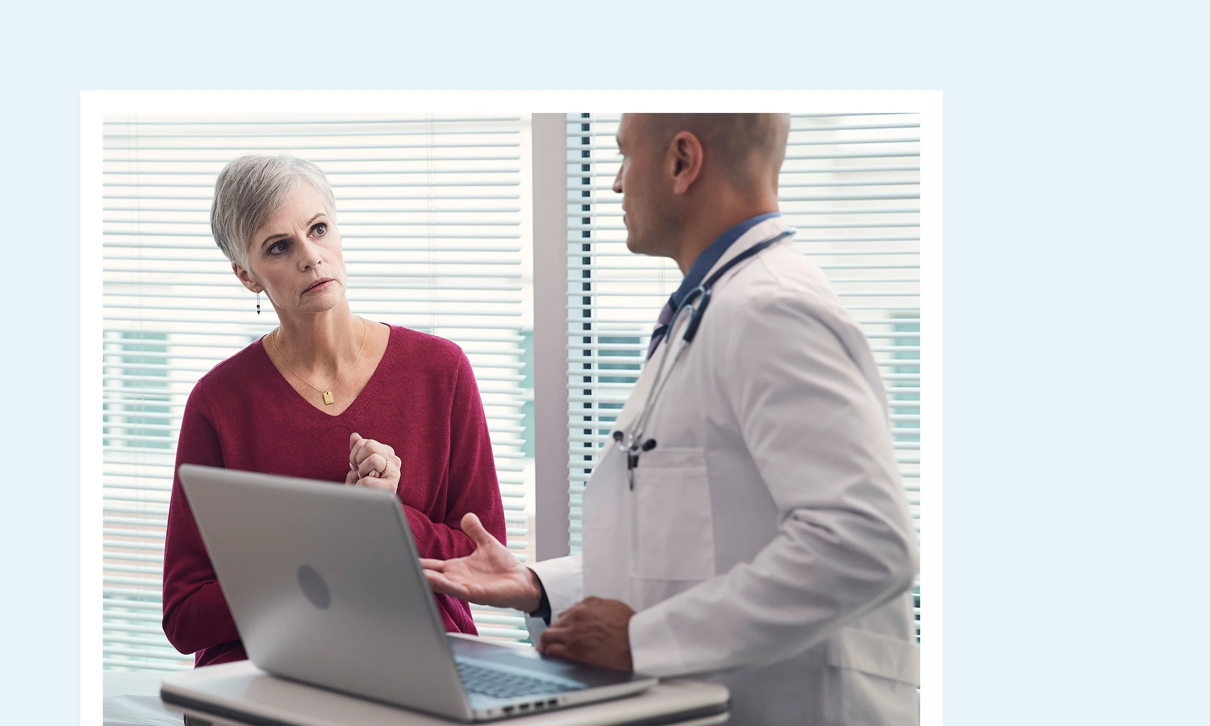 Doctor speaking with concerned patient