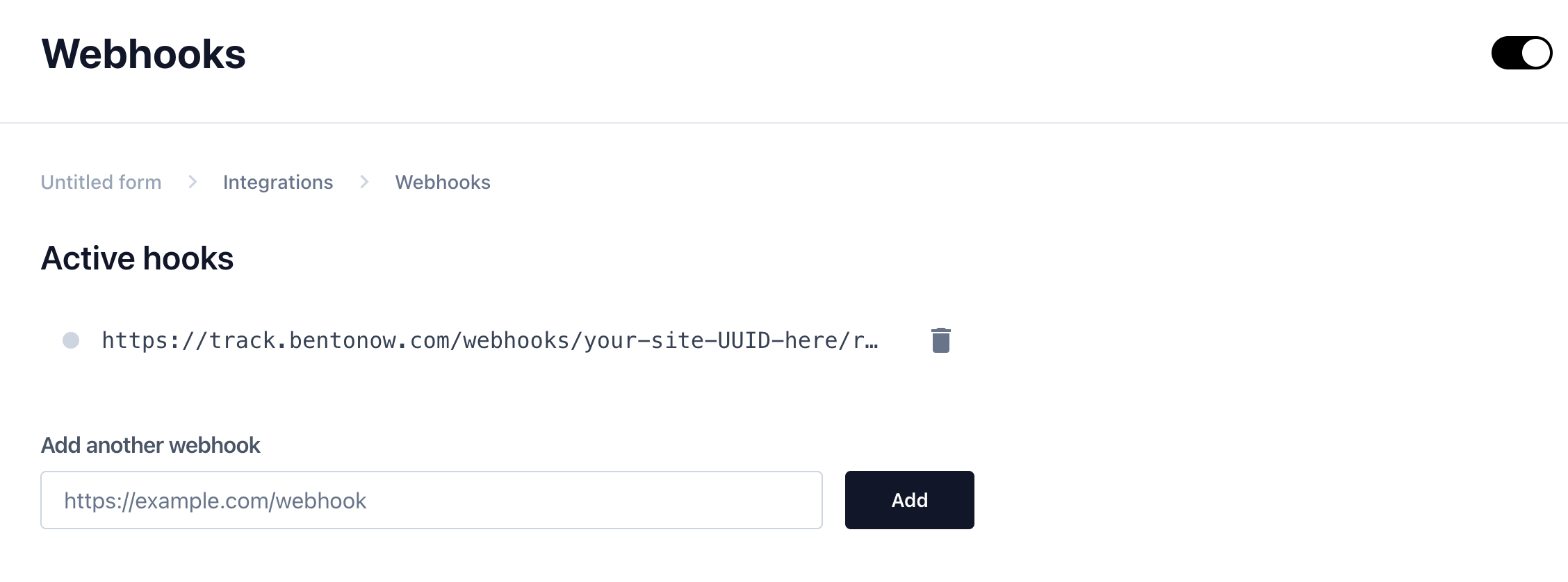 Reform - Add a webhook