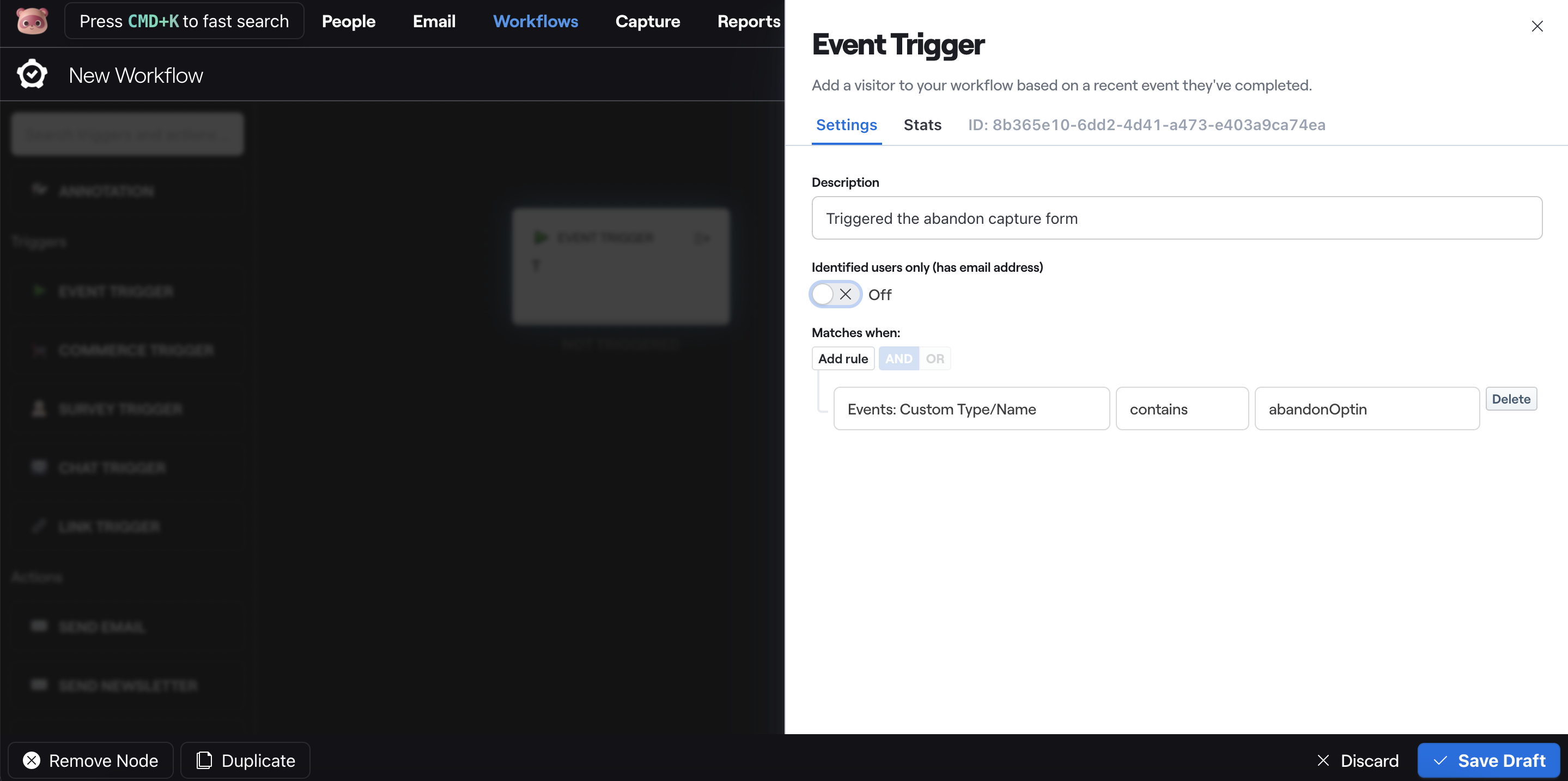 Abandoned Cart - Workflow Event Trigger