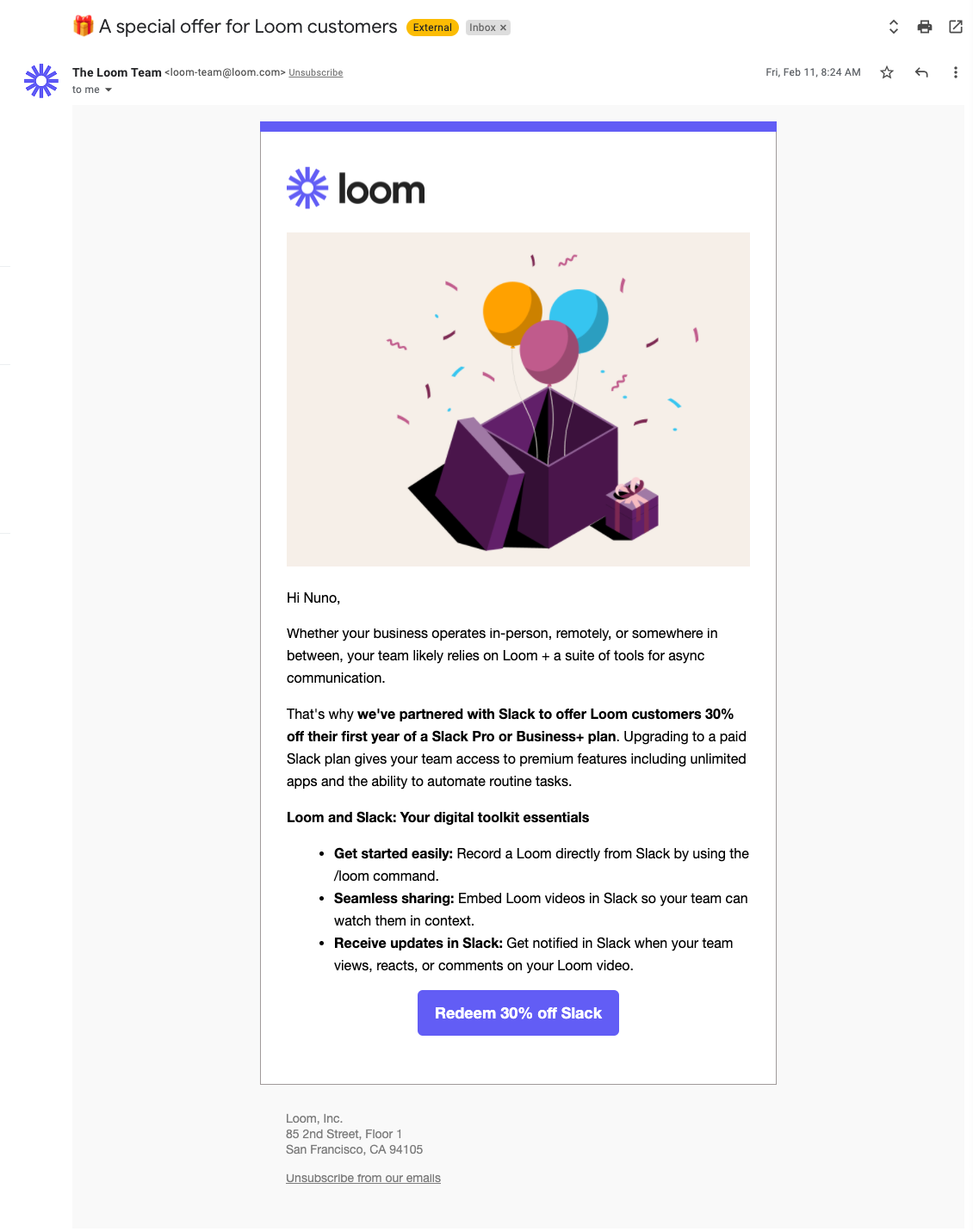 Loom - Email Special Offer