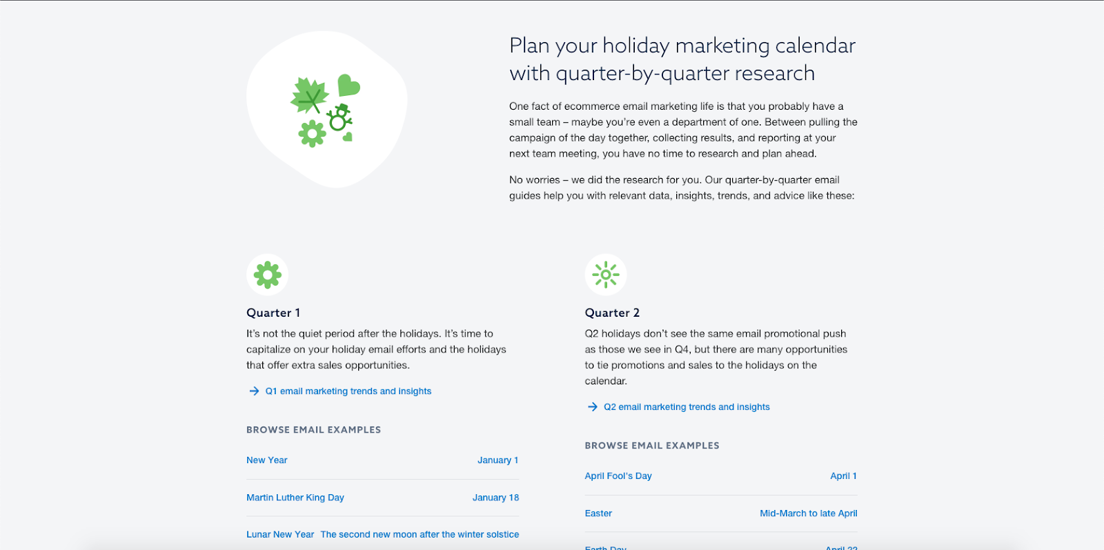 Holiday Marketing Calender