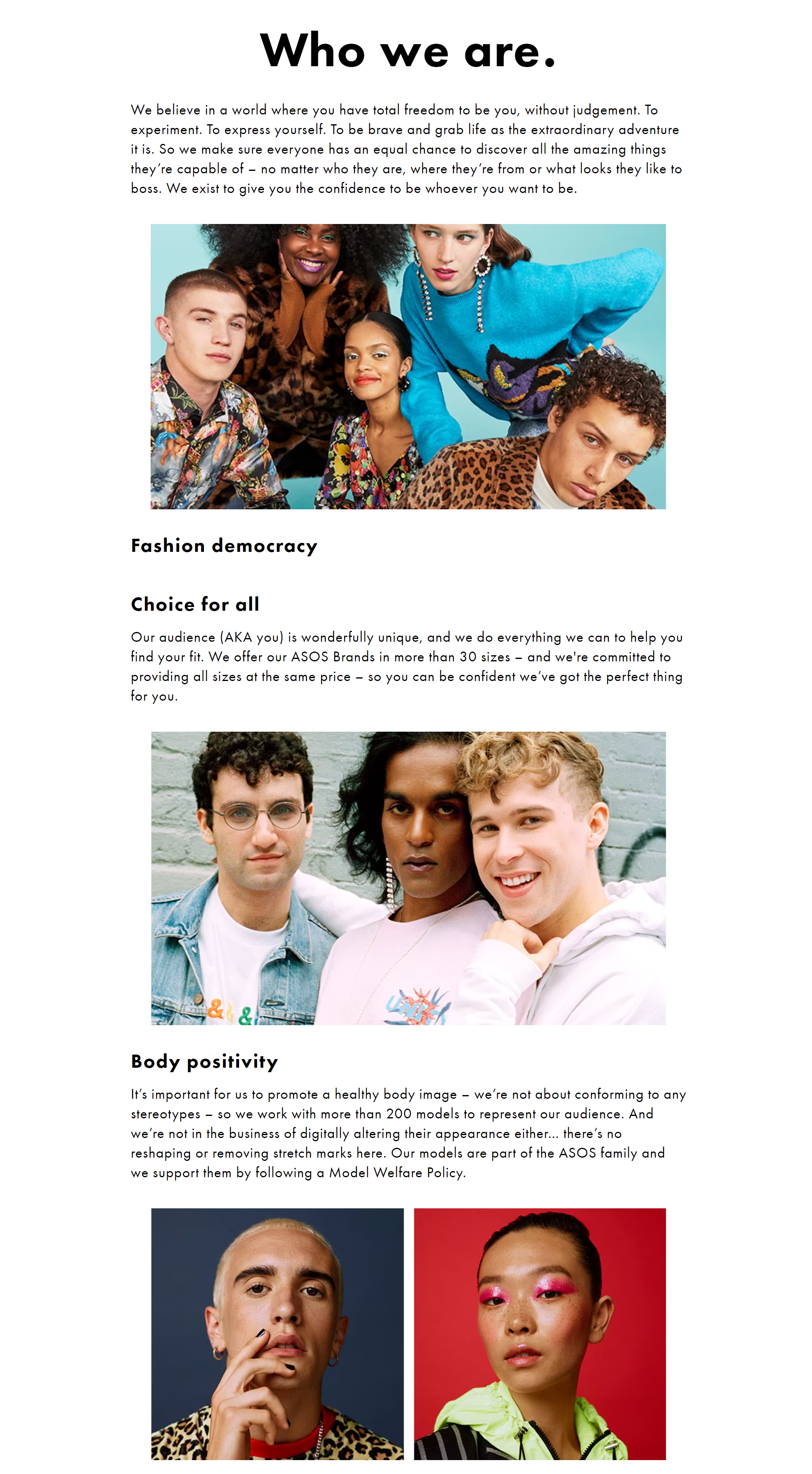 ASOS Copywriting Example