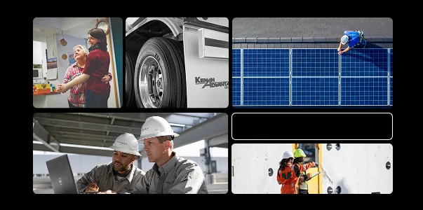 Photos of industrial workers in various industries