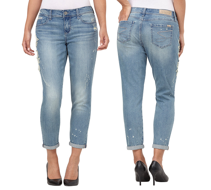 Seven7 jeans Size 4 stretchy 15 inch flat waist 24 - Depop