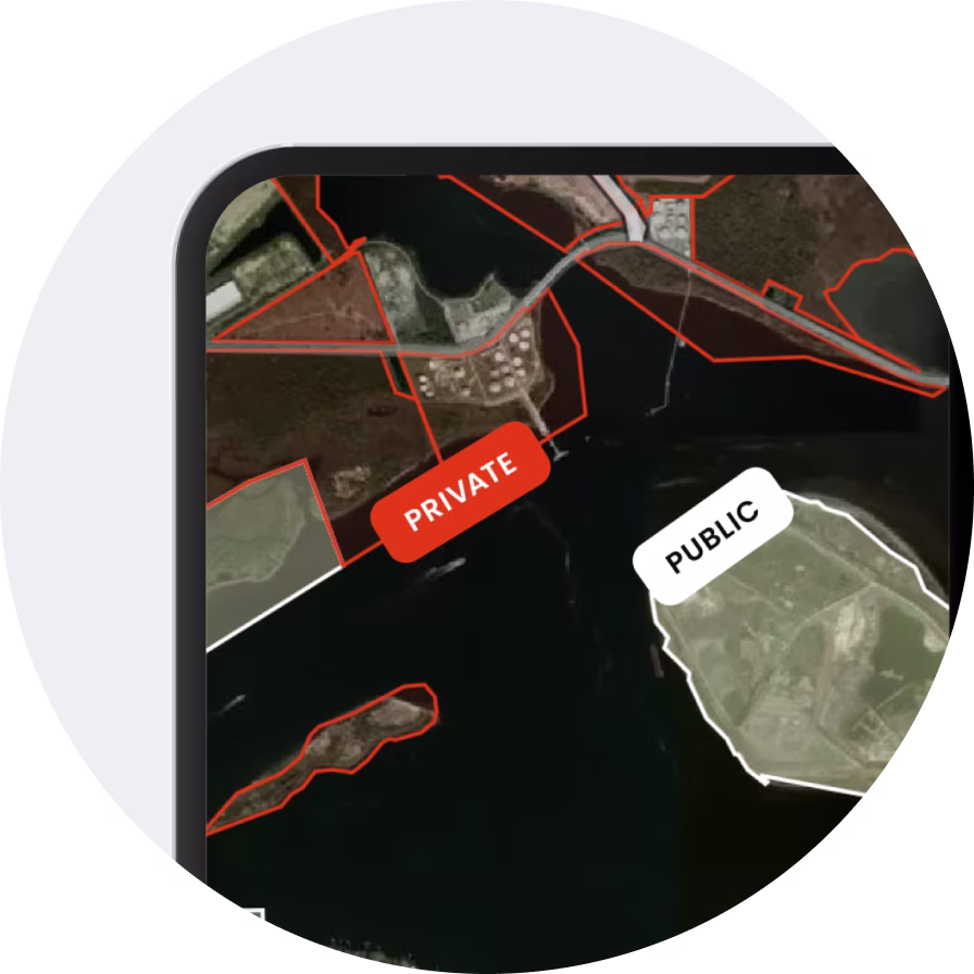 Fishbrain private land