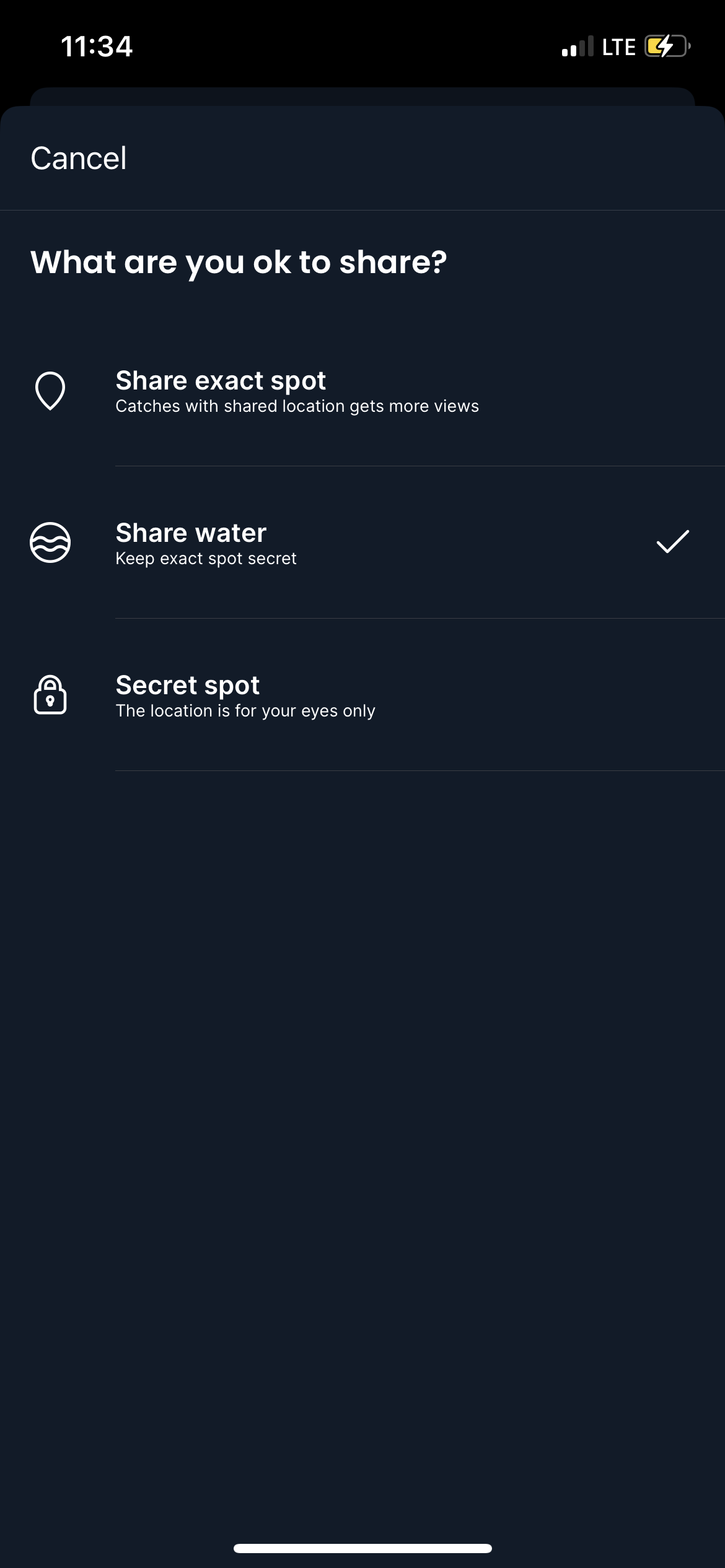Keeping fishing spots secret