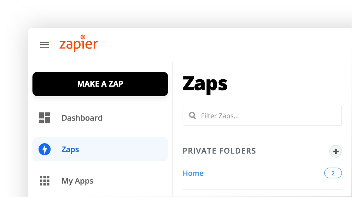 Zapier - Make a Zap button