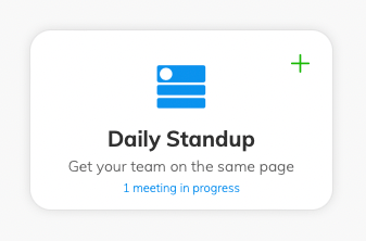 The Daily standup card in the dashboard of Team O'clock.