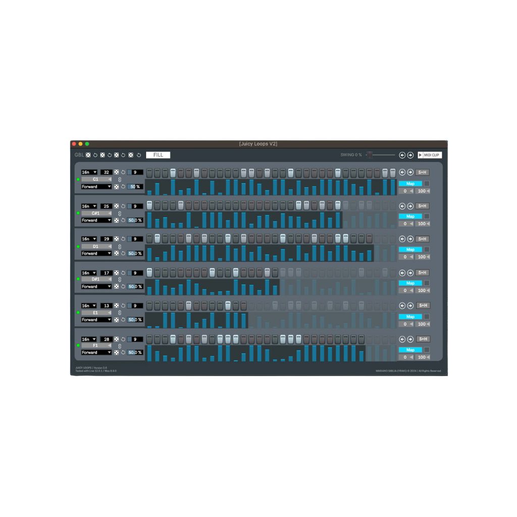 Ableton Juicy Loops 2 M4L MIDI Sequencer Plugin