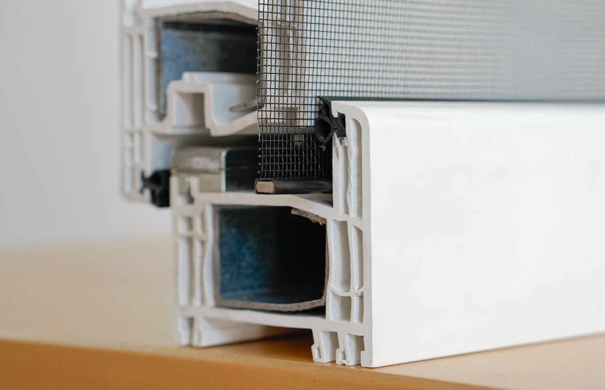 window frame with flexscreen