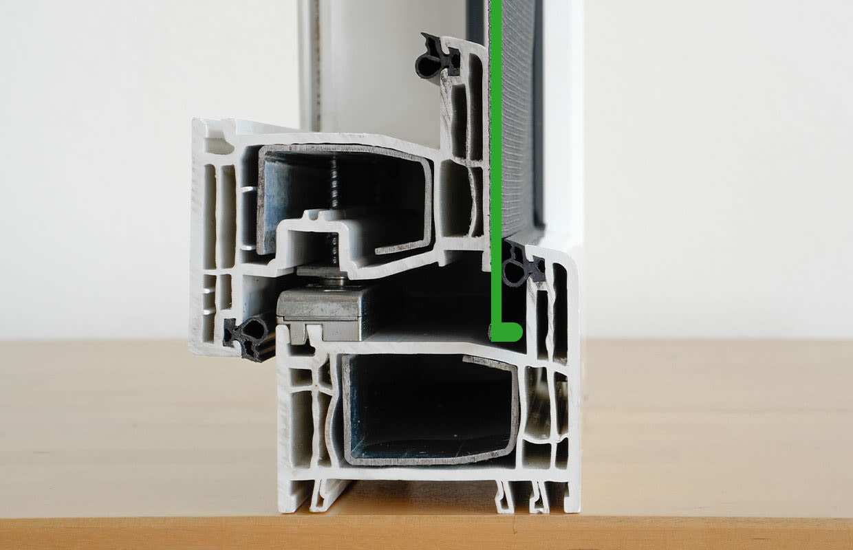 window frame with flexscreen