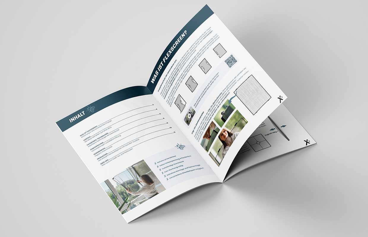 FlexScreen brochure unfolded