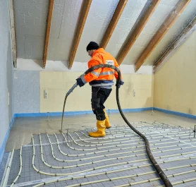 Flächenheizung im Dachgeschossausbau