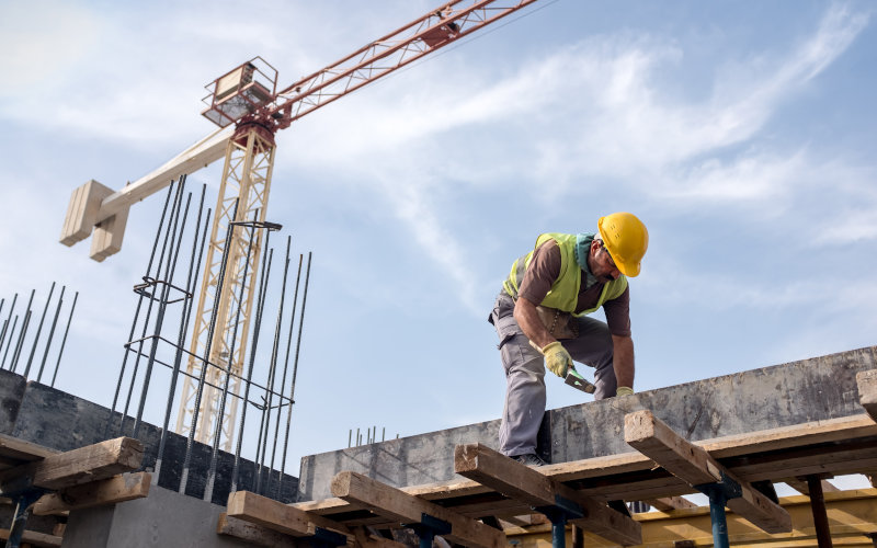 Bauarbeiten auf Baustelle