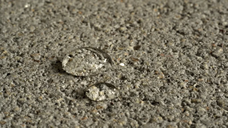 Wassertropfen auf Asphalt 