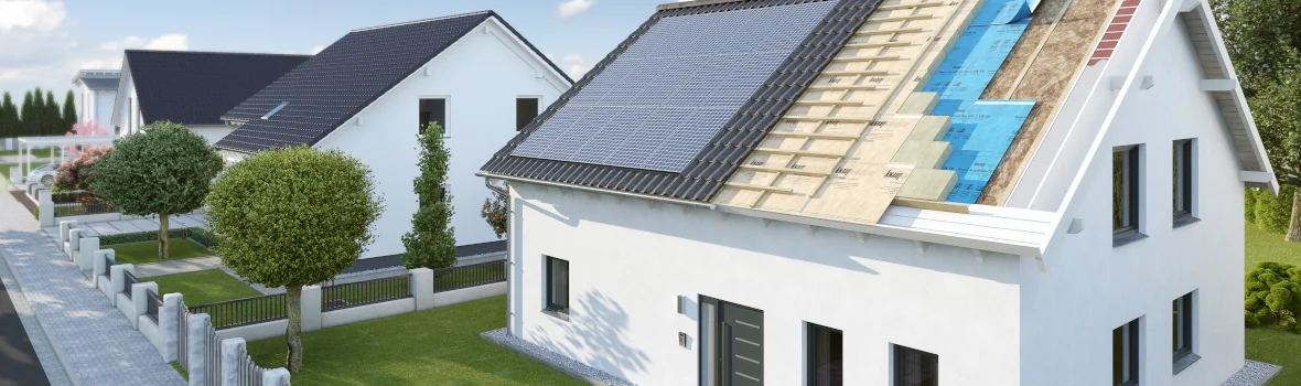 offenes Dach eines Wohnhaues mit KombiPlan von Knauf 